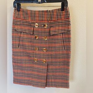 Women’s navy, red & tan skirt